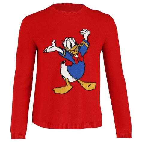 gucci red donald duck sweater|Intarsia wool jumper with Donald Duck pirate .